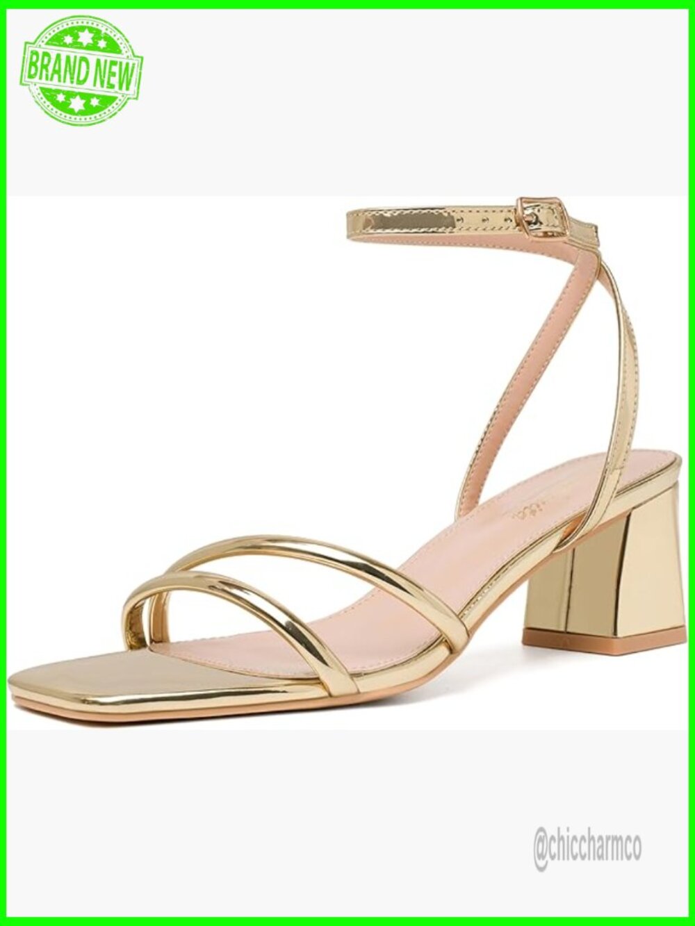 Chunky Block Square Toe Strappy Heeled Sandals Wedding Party Dress Shoes